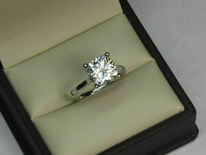 Halo 2.50Ct Round Cut Real Treated Diamond In 925 Silver Engagement Ring