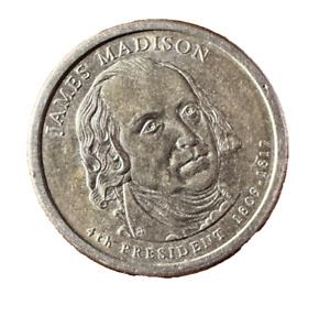 2007 D James Madison Golden Presidential Dollar US Coin Free Ship