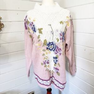 Vintage Cottagecore Hand Knit Floral Cardigan Sweater | Grandma Core, Miss Honey