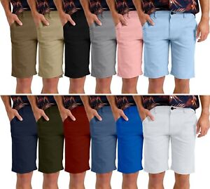 Men's Slim Fit Casual Shorts Stretch Chino Flat Front