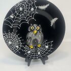 Laurie Gates Owl &  Spider Web Halloween Plate