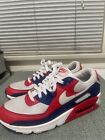 Nike Air Max 90 USA Size 11 White Red-Royal CW5456-100 Excellent Condition