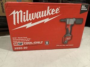 Milwaukee Tool 2550-20 M12 Rivet Tool, 1 1/2 In Stroke, 1/8 In Blind Rivet