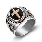 Men's Ring Black Epoxy Cross Ring