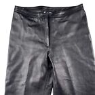 Maroon Collection Black 100% Leather Trousers Made in the UK Size 12 Bootcut