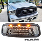 For 2013-2018 Dodge RAM 1500 Front Upper Bumper Grill Rebel Style Black With LED