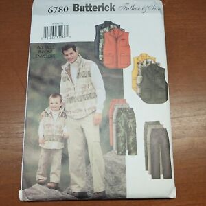 BUTTERICK 6780 Father & Son Pants & Vests Sewing Pattern NEW~UNCUT