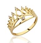14K Solid Gold Crown Ring, Princess Crown Ring, Handmade Ring