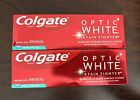 LOT OF 2 Colgate Optic White Stain Fighter Toothpaste - Fresh Mint Gel 4.2oz