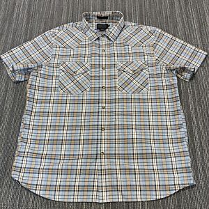 Pendleton Frontier Pearl Snap Shirt Mens XL Extra Large Plaid Western S/S EUC