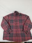 Wrangler Men's Large Sherpa Fleece Lined Jacket Button Up Red Plaid Flannel