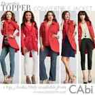 Cabi Red Trench Coat US M Jacket Detachable Upper Double Breasted Belted Convert