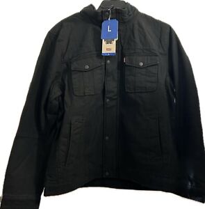 Levi’s Strauss Jacket Men’s, Large, Black, Cotton Twill Quilted Liner Insulated