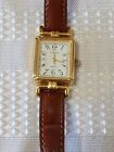 Carriage Women's Brown Leather Band Gold Tone Wrist Watch Needs Battery, As Is