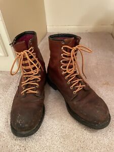 Mens Red Wing ANSI Z41 PT83 MI/75 C/75 EH Brown Leather Steel Toe BOOTS  Size 9D