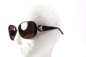 VERSACE Black Plastic Frame Brown Oval Lens Sunglasses