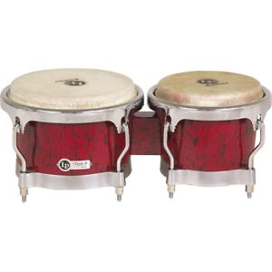LP Classic II Bongos with Chrome Hardware Red Lava