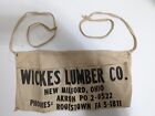 Vintage Wickes Lumber Company advertising nail apron, New Milford, Ohio