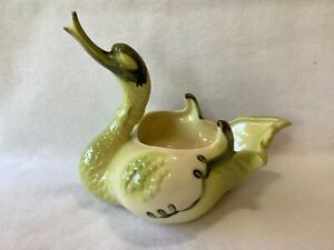 Hull Vintage Green Swan Planter/Vase MCM Collectible Ceramic Planter Home Decor