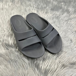 Oofos Gray Recovery Slide Sandals Mens Size 5 Womens Size 7