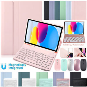 Bluetooth Keyboard Case Cover Mouse For iPad 10th/9/8/7/6/5 Gen Air 5/4/3 Pro 11