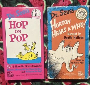 Dr. Suess VHS Beginner Book Video Tape Lot - Hop On Pop & Horton Hears A Who