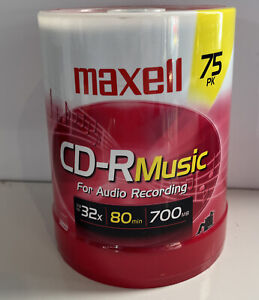 Maxell CD-R Music-l Gold Blank 75 Discs 80 min 700MB NEW