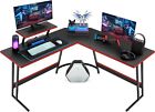 Homall L Shaped Computer Gaming Desk Table with Monitor Riser Stand Black 51 In
