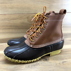 LL Bean Mens Boots 12 N Bean Boots Brown Rubber Duck Ankle Boot Lace up