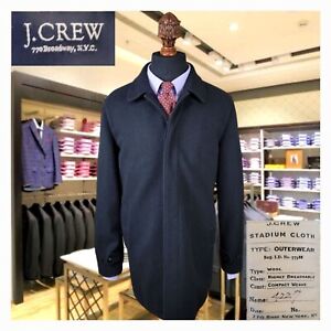 J Crew Mens Lined Thick Insulated Wool Overcoat Size XL Sport Trench Top Coat