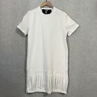 Hood By Air T Shirt Medium White Pleated Long SS Streetwear Shayne Oliver Tunic