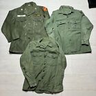 Vintage Lot 3 Cotton sateen utility og-107 shirt military jacket 60s 70s Vietnam