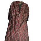Champagne Italy Topper Coat Size 18 Red Taffeta Eyelash Lace Trench Over Jacket