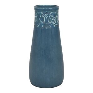 Rookwood 1928 Vintage Arts And Crafts Pottery Matte Blue Ceramic Vase 2111