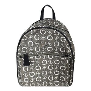 Guess Elkton Signature Logo Mini Purse Backpack Compact Designer Diaper Bag Gray