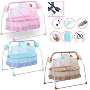 Electric Baby Crib Cradle Auto-Swing Newborn Bassinet Sleep Bed Infant Bluetooth