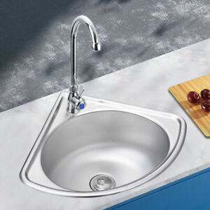 New ListingKitchen Corner Sink Thick Small Wall Mount Vessel Sink 304 Stainless Steel New