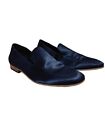 Cestfini Mens Penny Loafers Size 12 Blue Shoes Slip On Italian Faux Silk