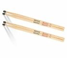 GECKO Drum Sticks 5A 2 Pair, Nylon or Wood Water Tip Drumsticks Hickory Wood Mus