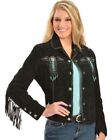 Scully Women's Suede Jacket with Fringe, Conchos, Beads Front Scully Women'