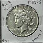 New Listing1935 S Peace Silver Dollar HIGH Grade KEY Date Rare US Coin Free Ship #501