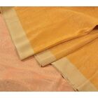 Sanskriti Vintage Yellow Sari Pure Silk Hand Woven Tanchoi Rare Sarees Fabric