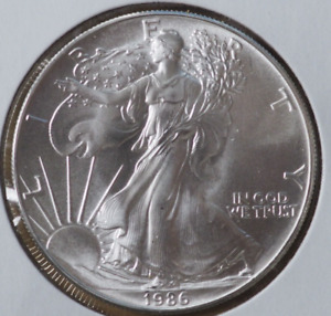 1986 ** UNCIRCULATED** AMERICAN SILVER EAGLE **1 Troy OZ .999**  FREE SHIPPING
