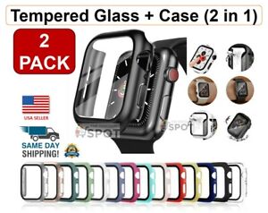 Tempered Glass+ Protector Cover Case For Apple Watch Series 6 5 4 SE 38/40/42/44
