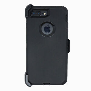 Black For iPhone 7/8 Plus Shockproof Case with Belt Clip Fits Otterbox Defender