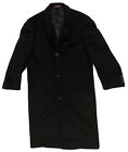 Mens Ralph Lauren Black Wool Overcoat Trench Coat Size 40R