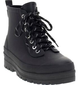 Chooka Redmond Hiker Boots Lace Up Rain Booties Waterproof Black Size 10 NEW