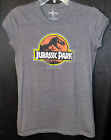 Womens / Juniors Lt Gray Jurassic Park Babydoll Tee Cap Sleeve Faded Logo Medium