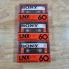3 Sony LNX 60 Cassette Tape New Old Stock Sealed Tapes
