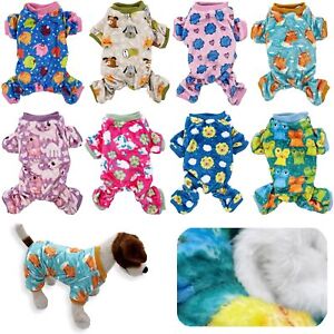 Dog Pajamas Soft Warm FLEECE Jumpsuit Cute Pet Clothes for Small and Medium Pet